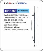 RHF-09 - 6, 10, 15, 17, 20, 30, 40 and 80m Mobile HF Antenna - Zoom