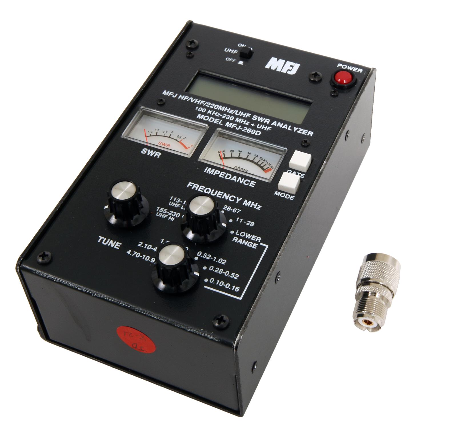 MFJ-269D, HF/VHF/220MHz/UHF, .100-230, 415-470MHz, SWR ANALYZER